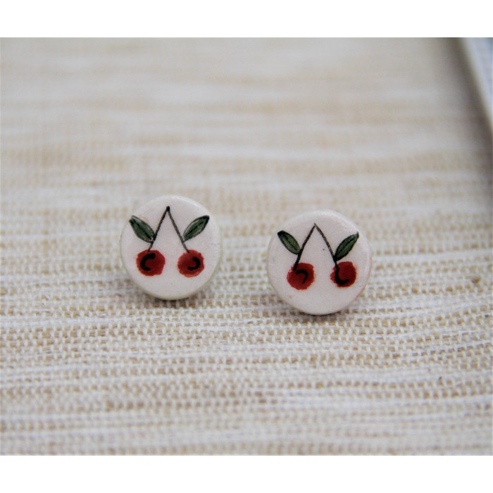 Round Cherry Earrings