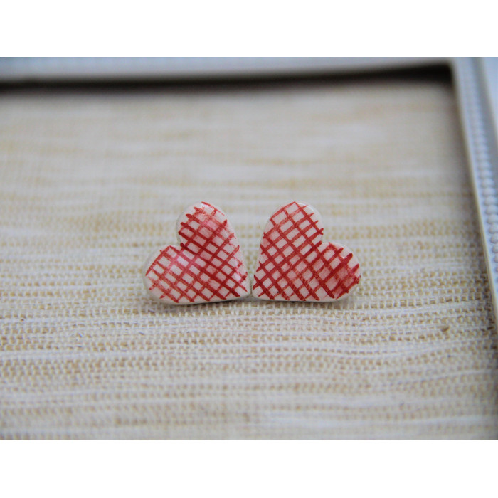 Ceramic Heart Earrings