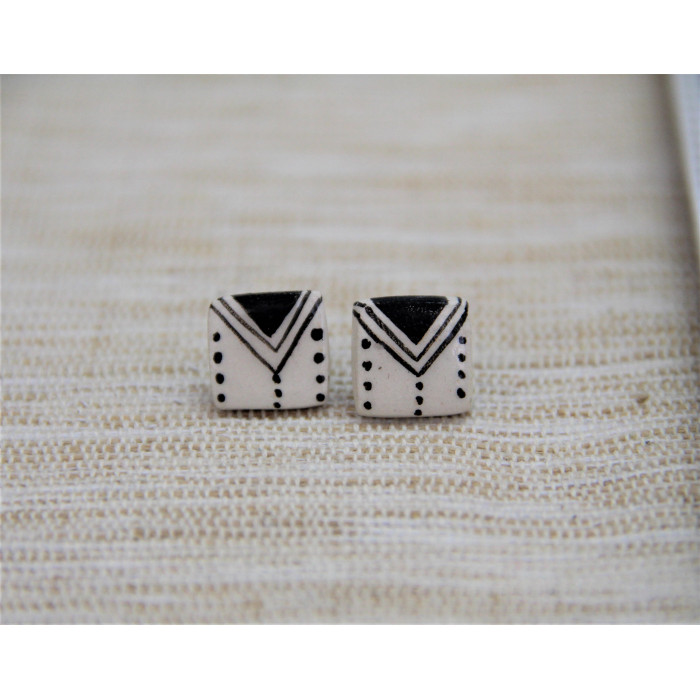 Black & White Geometric Earrings