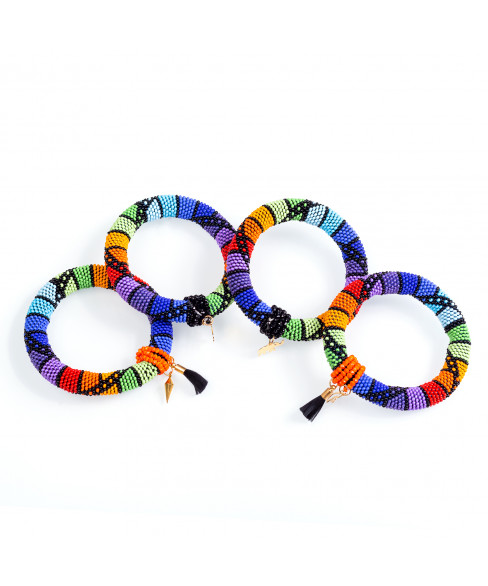 Multicolor Love Bead Crochet Bracelet