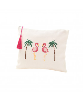 Flamingo At the Beach Pouch Bag