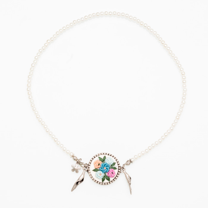 ALICIA Cross Stitch Flower Necklace