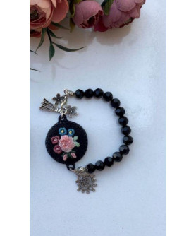 Isabelle - Rococo Bracelet with Flower Embroidery