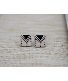 Black & White Geometric Earrings