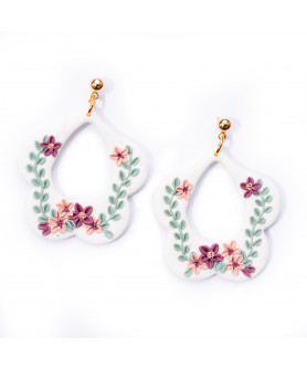  White Flowerbox Earrings